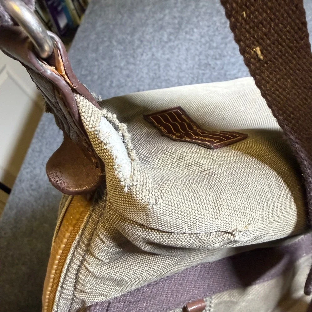 Property Of... Canvas Messenger Bag Unisex Olive Green Vintage Lightweight